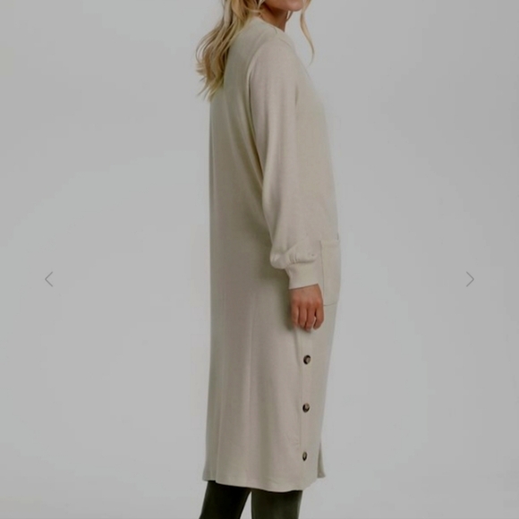 CREAM long viscose cardigan made in turkey size Xlarge - Picture 1 of 10